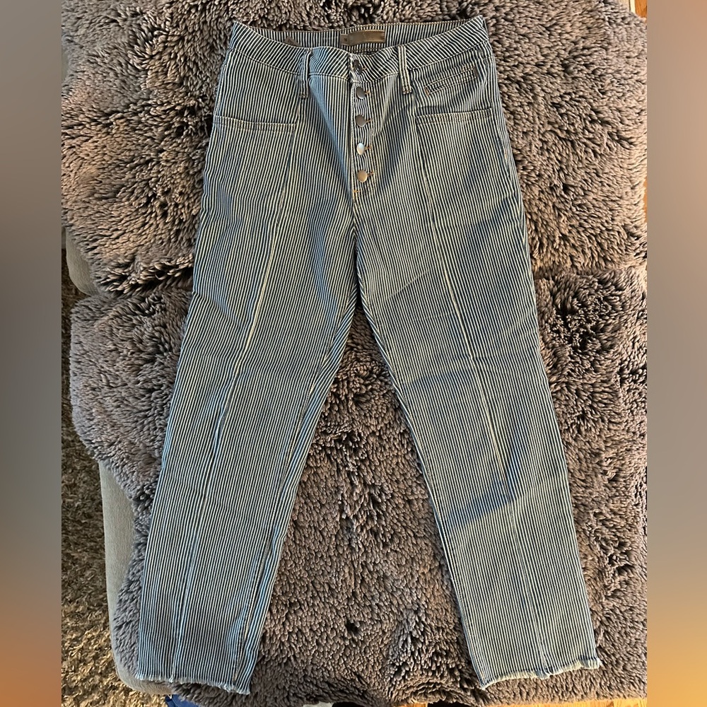 Kut cropped Striped Button-Up Pants